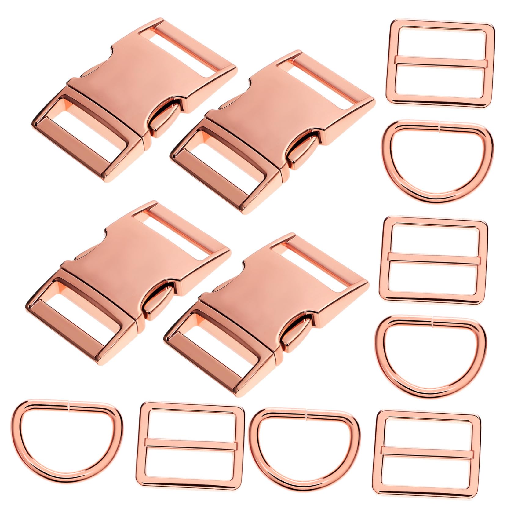 Boucles à dégagement latéral en alliage pour sangles de sac à dos et colliers - Lot de 4