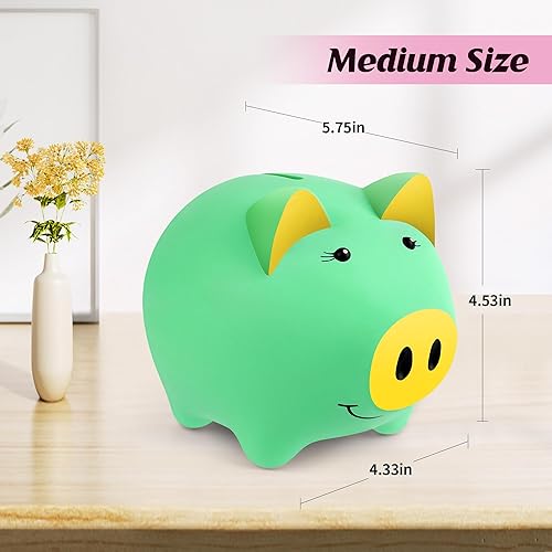 Miniatura 4 de Alcancía para niños, alcancía de plástico para niñas, caja fuerte para monedas, banco de dinero en forma de cerdo para niños pequeños, tarro