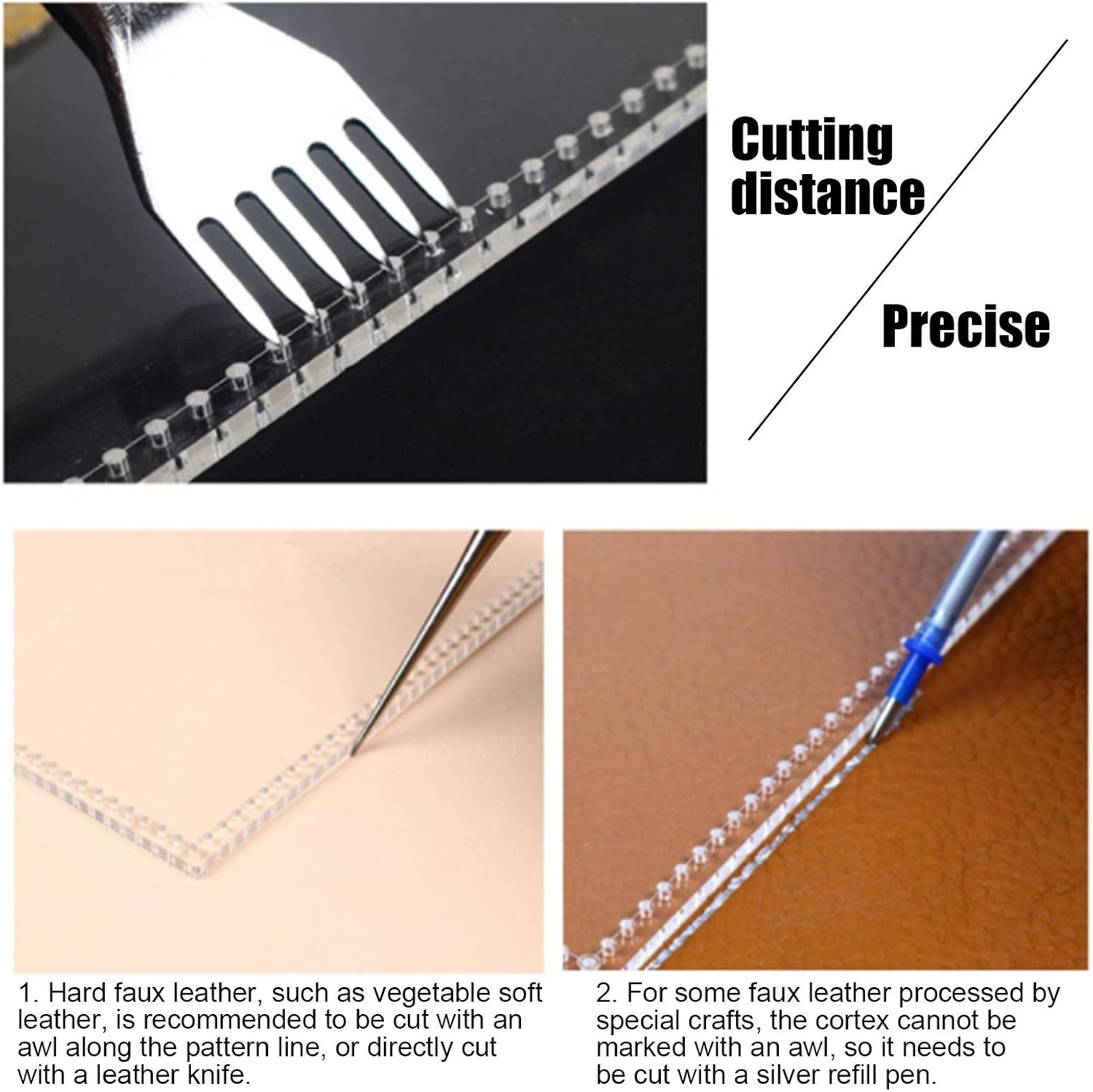 3PCS Clear Acrylic Templates, Leather Wallet Template Handmade Leather Pattern Transparent Mlod Craft Purse Acrylic Template Tool for Key Row Zipper Key Ring
