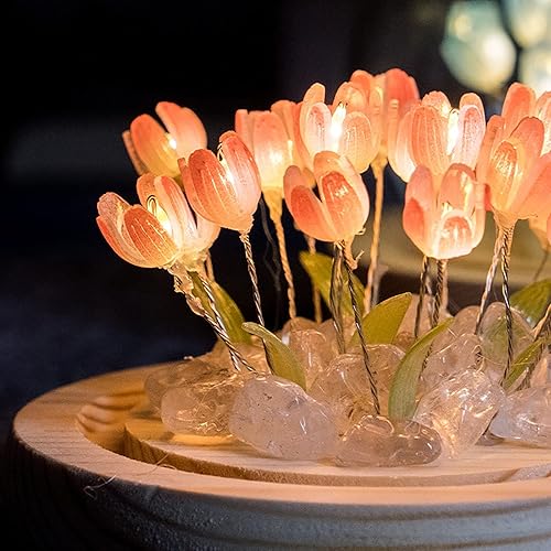 Miniatura 3 de keeda Luces de lámpara de tulipán, kit de luz nocturna de flores de tulipán para niñas, escritorio, ambiente, luz de artes y manualidades, adornos