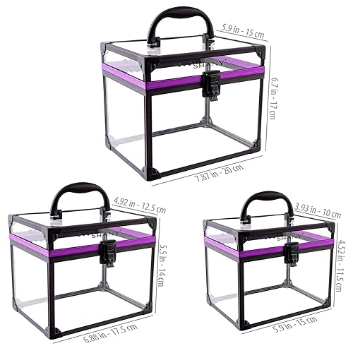 Miniatura 4 de SHANY Estuche transparente para cosméticos y artículos de tocador, organizador de maquillaje de viaje transparente con cierre seguro y detalles