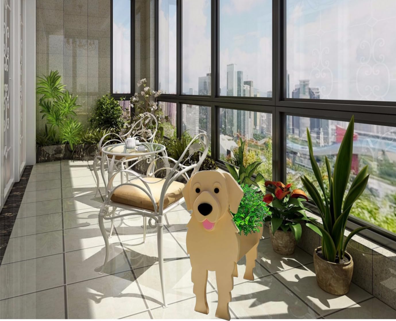 Dog Planter Plant Pot Creative Cute Dog Flower Pot for Garden Decoration, Plant Container Holder for Indoor/Outdoor Plant, Animal Shaped Planter Pot Suitable for Pet Lover (Golden Retriever Planter)