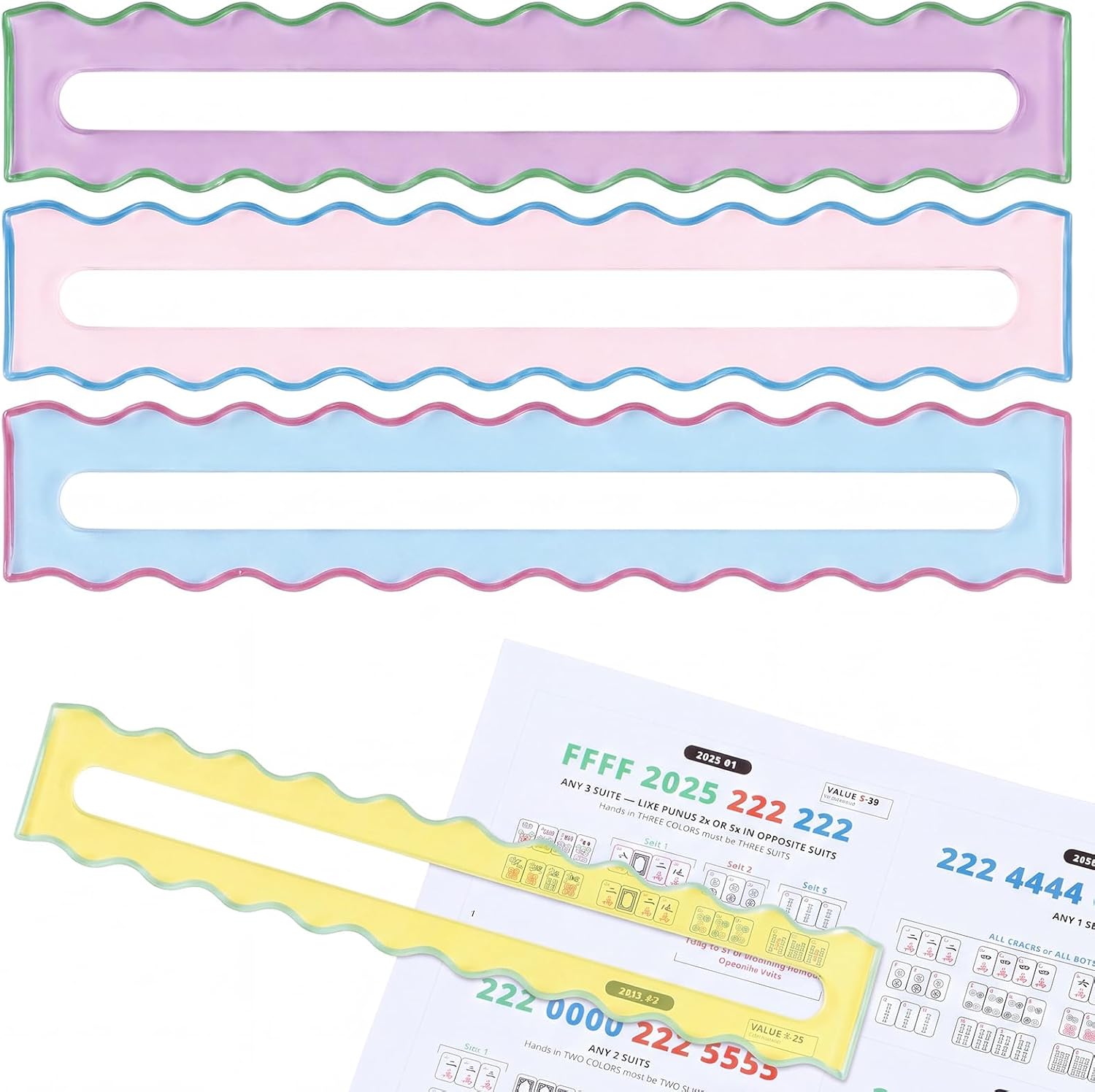 Pastel Mix scalloped Mahjong line readers