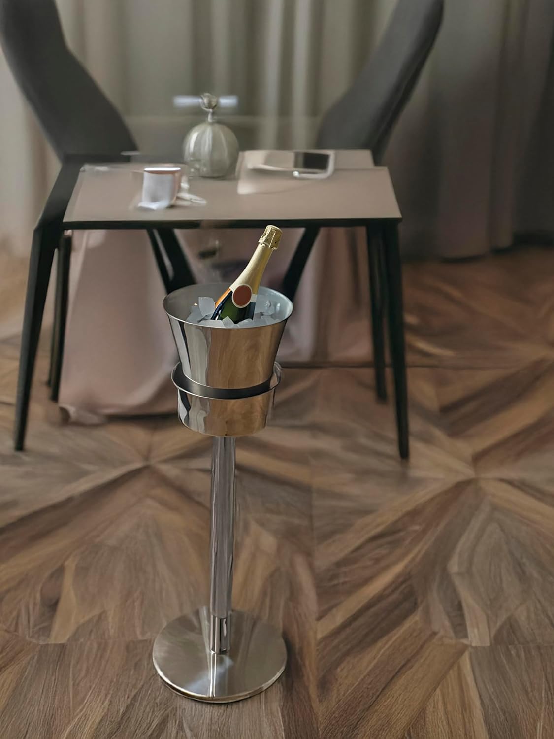 Mepra 200666E Giotto Durable 18/10 Stainless Steel Contemporary Wine Cooler Stand, 26.57", Silver, Made in Italy