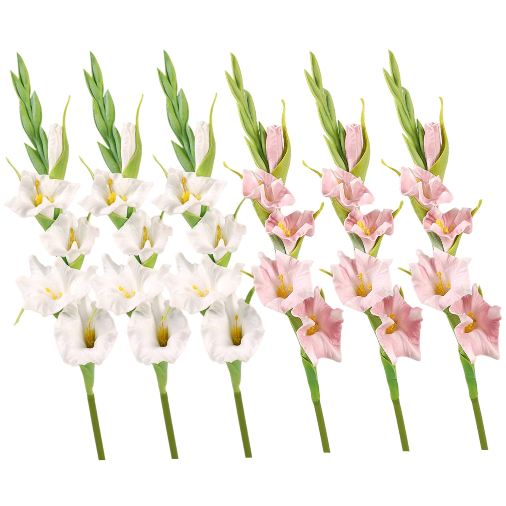Xdyyjrasa Gladiolus Artificial Flowers - 6Pcs Faux Gladiolus, 22in Realistic Silk-Like Floral Arrangement for Home Wedding Decor, 2 Colors