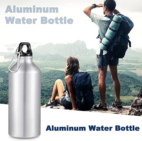 Vista 14 de CHENGU Paquete de 16 botellas de agua de aluminio de 20 onzas, botellas de agua reutilizables en blanco, botellas de aluminio ligeras para gimnasio