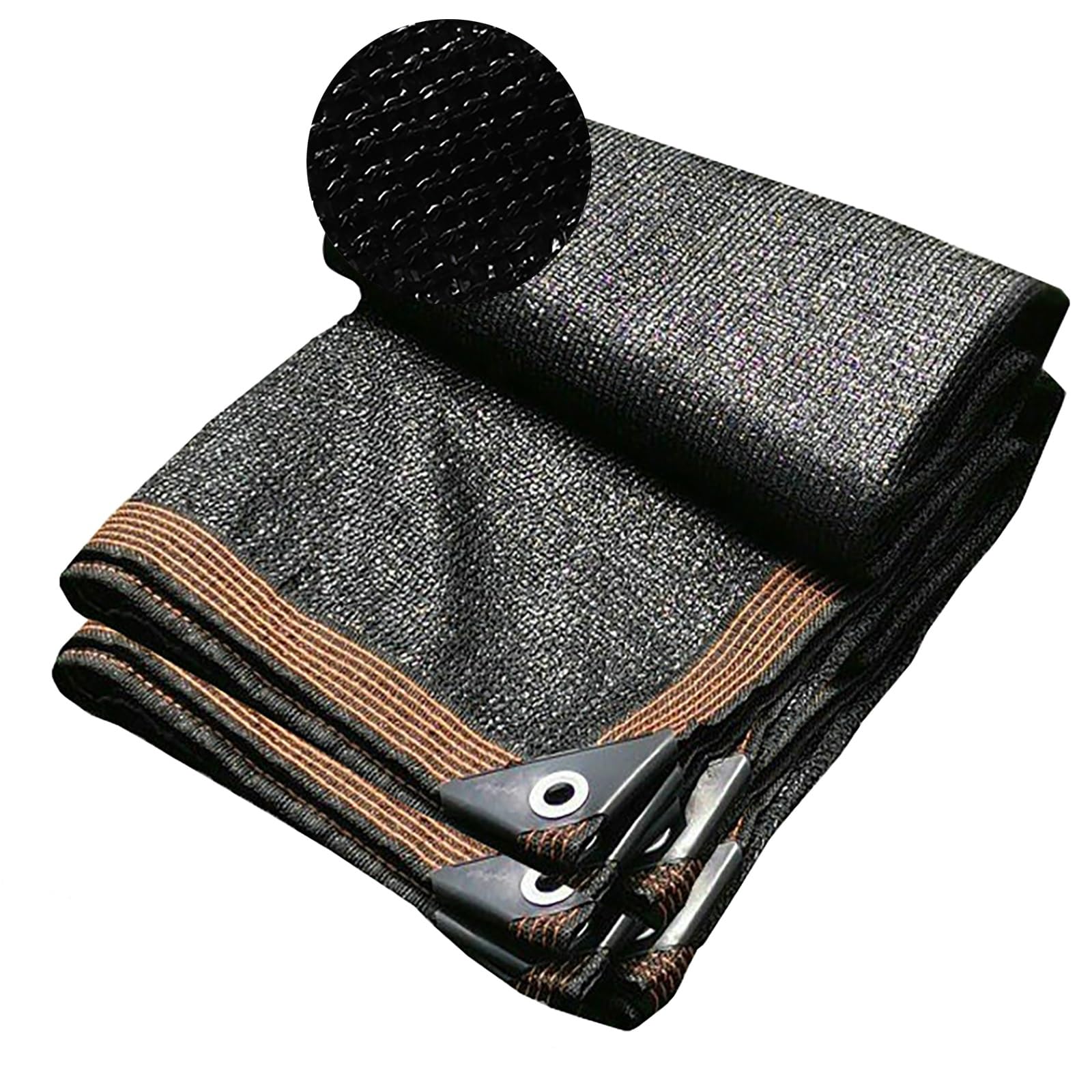 Filet d'ombrage noir 5x10m avec œillets pour jardin et patio