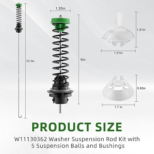 Miniatura 3 de Actualizado W11130362 WTW5000DW2 WTW5000DW1 WTW5000DW3 WTW5000DW0 Kit de varilla de suspensión para lavadora Whirl-pool Ken-more May-tag MVWC565FW1