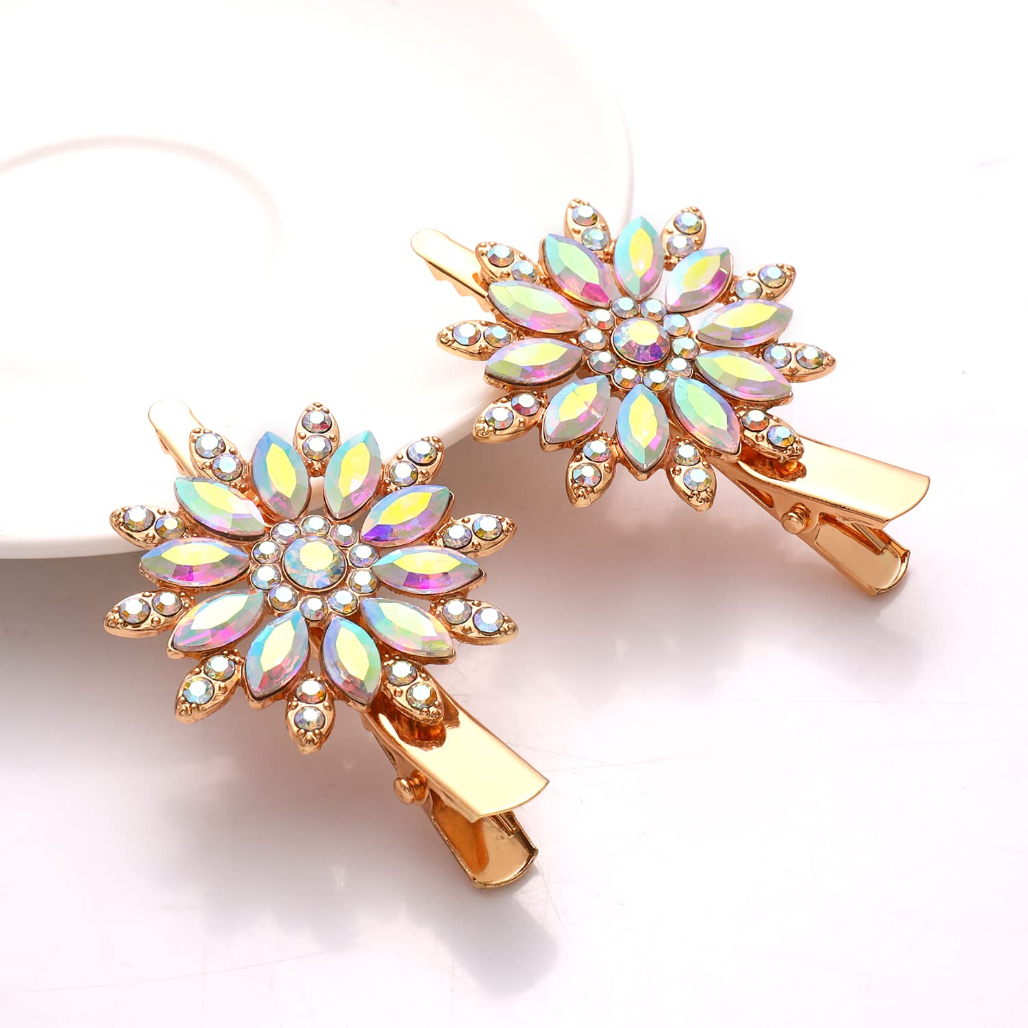 Amazon.com : Crystal Hair Clips Large Sparkle Rhinestone 