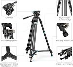 SmallRig Système de trépied vidéo, 73" Tripode lourd avec 360 Degré Fluid Tête et plaque de libération rapide pour DSLR, Caméscope, Cameras-3751B