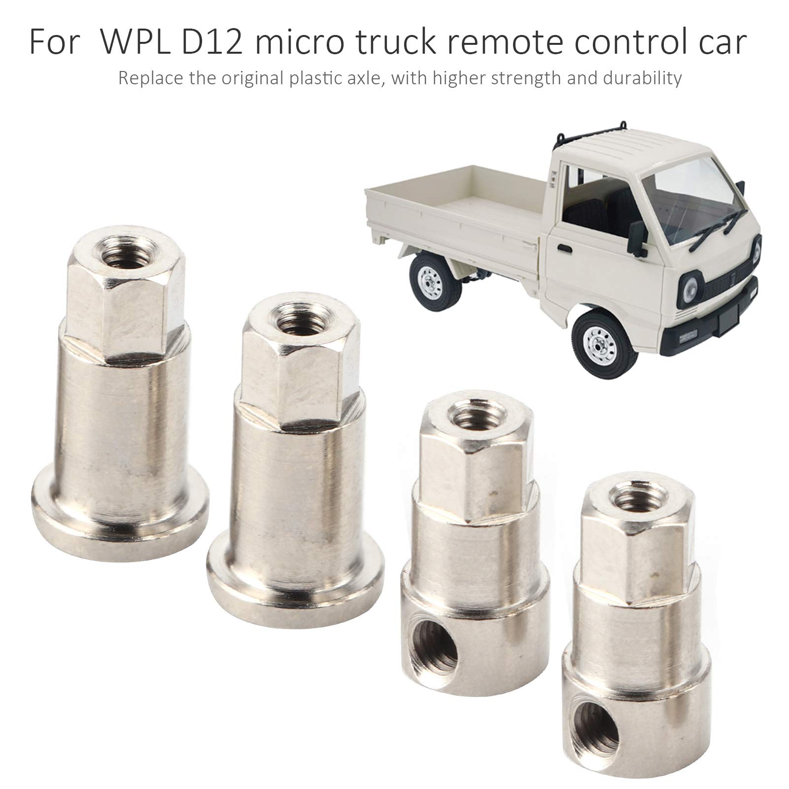 RC Auto Hinterradachse Metall – 2 Stück, Glänzend, Für WPL D12 Fernbedienungsauto