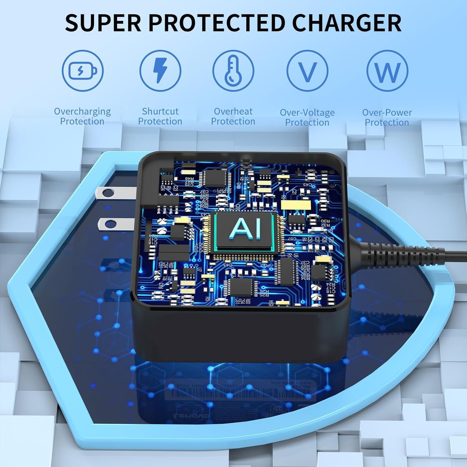65w USB C Type C Ac Charger fit for Lenovo ThinkPad X1 T14 T14s T15 T16 T480 T490 T570 T580 Yoga C930 C940 C740 Chromebook C330 S330 100e 300e 500e Laptop Power Adapter