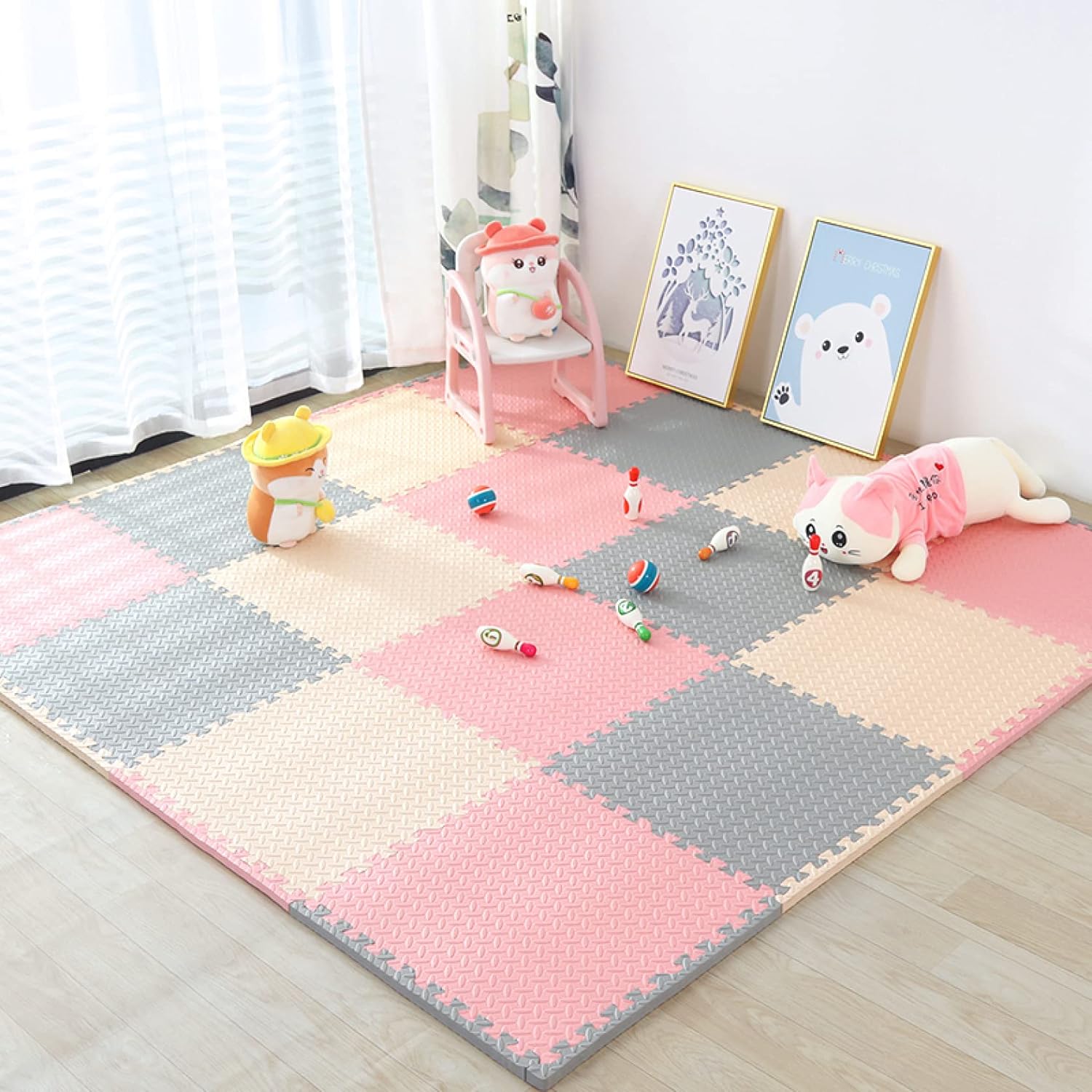 ジョイントマット プレイマット おしゃれ パズルマット タイルカーペット 30 1 2 32 2畳 3畳 4畳 36枚 枚 9枚 単色 防音 洗える カーペット ベビー 赤ちゃ 吸着 床保護