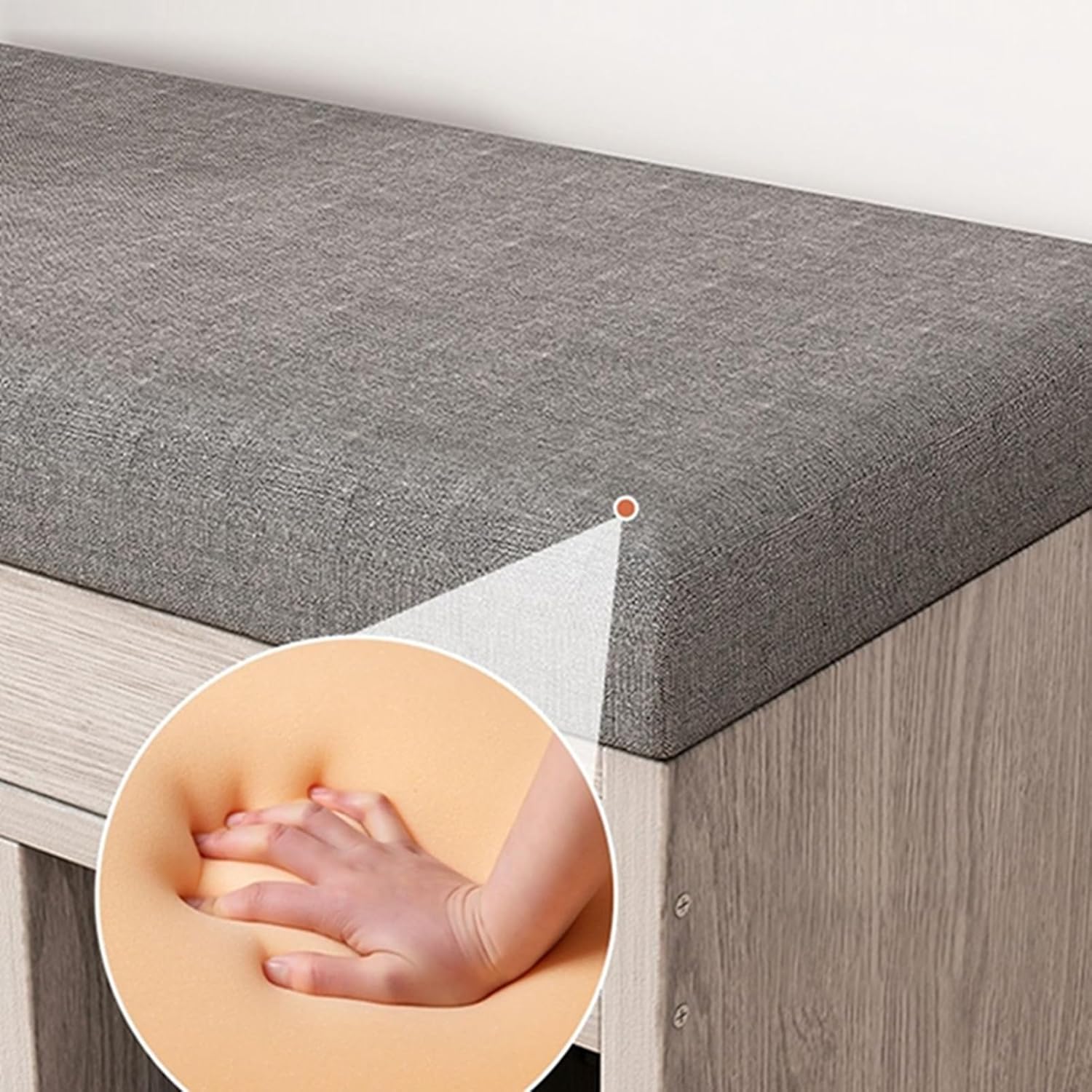 [OceanMap] シューズラック 玄関ベンチ 3段 フラップ式 靴収納ベンチ 靴棚 靴交換スツール クッション付き 玄関収納 下