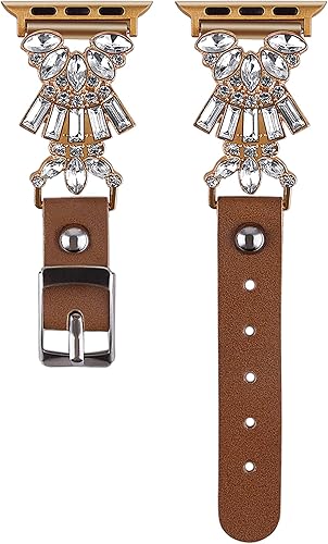 Miniatura 4 de VIQIV Bling Jewelry - Pulsera compatible con Apple Watch Ultra de 1.496 pulgadas, 1.575 pulgadas, 1.614 pulgadas, 1.654 pulgadas, 1.732 pulgadas,