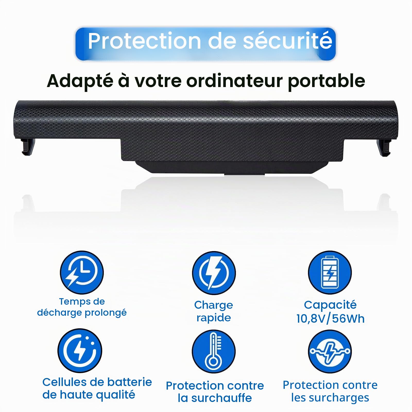 AS10D31 Batterie pour ordinateur portable ACER AS10D3E AS10D41 AS10D51 AS10D5E AS10D61 AS10D81 AS10G31 BTP-DTBM Aspire 4771 4771G 4771Z 5250 5251 5551 Référence produit : 5552. 5733, 5742