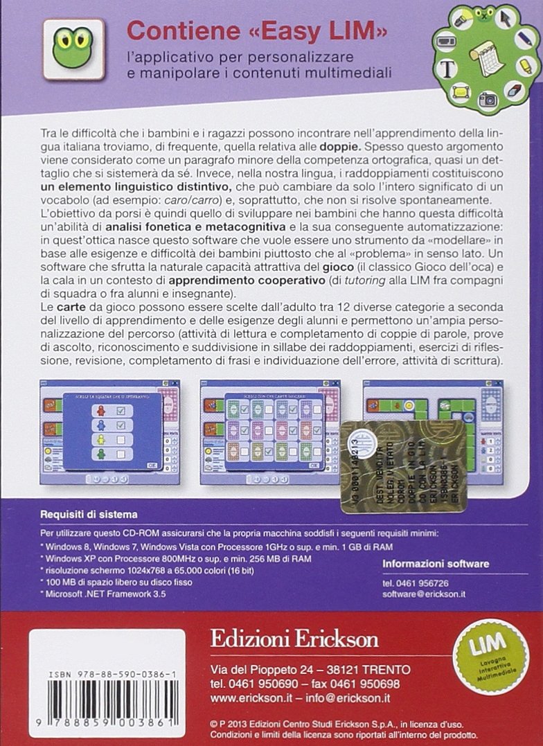 Doppie in gioco con la LIM. Attività sulle difficoltà ortografiche per bambini dagli 8 agli 11 anni. CD-ROM