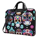 Sugar Skull Print Laptop bag,portable single shoulder laptop Sleeve Case,Compatible with 13-15.6 in