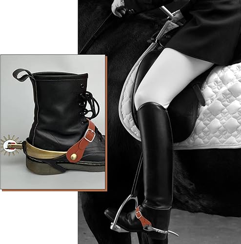 Miniatura 5 de GORGECRAFT 4 correas de cuero ajustables para botas para hombre y mujer, correas de cuero de una sola capa con cierre de aleación de zinc para