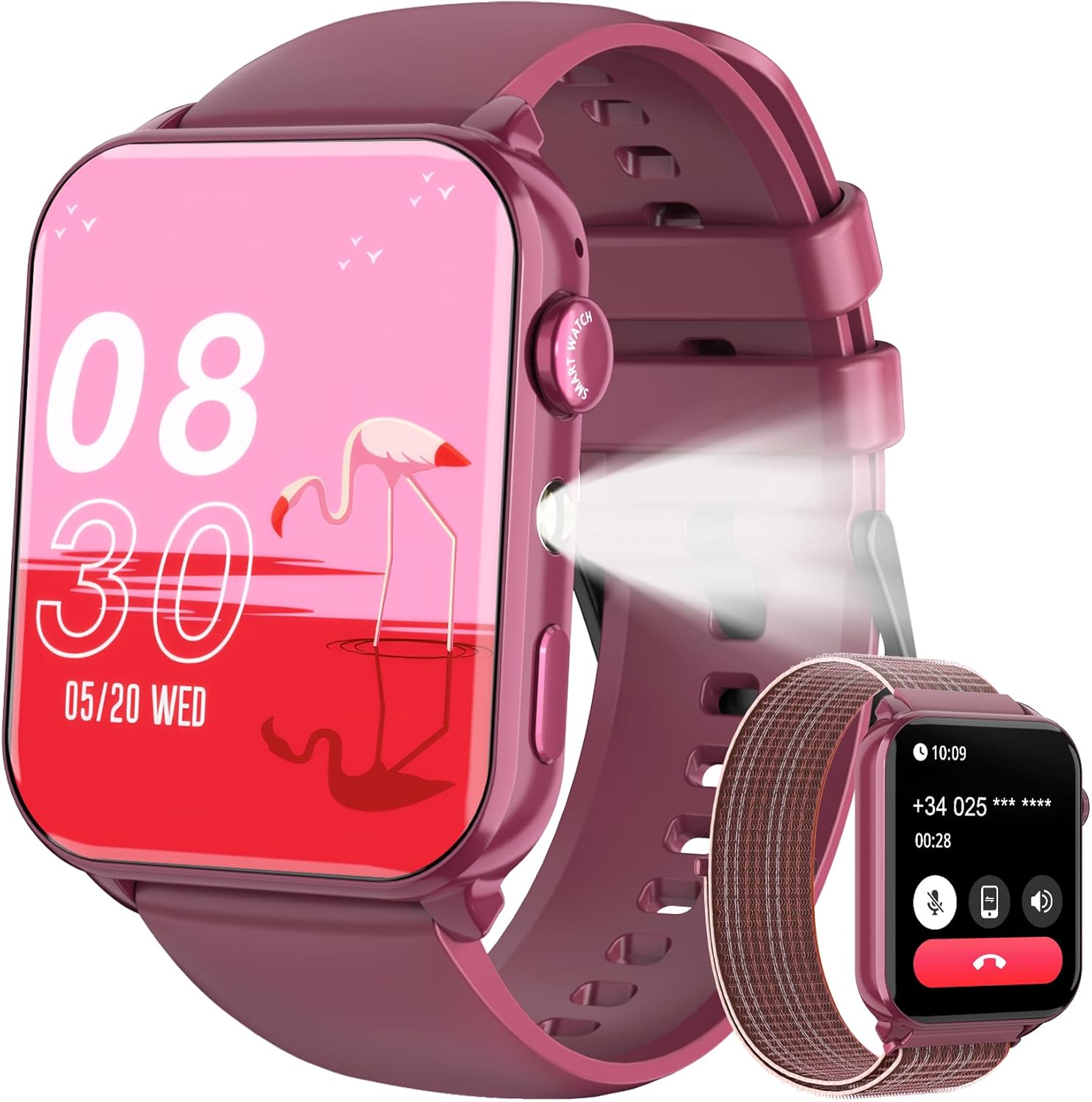 Smart Watch For Women Men,1.91″ Hd Screen Fitness Tracker With LED Flashlight,100+ Sport Modes Fitness Watch, Women Watch Heart Rate/Sleep/Menstrual, IP68 Waterproof, Womens Watches For Android/IOS