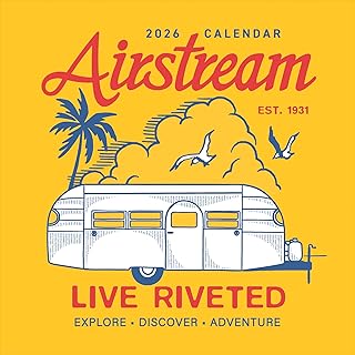 TF Publishing 2026 Airstream 壁掛けカレンダー - 予定やスケジュールのための大きなグリッド - 縦型マンスリー壁掛けカレンダー 2026 プレミアムマット紙付き 自宅やオフィス整理用 - 12インチ x 12インチ