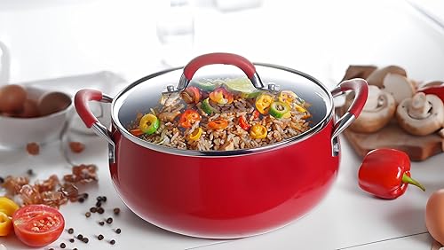 Vista 16 de Uniware Caldero de aluminio de calibre pesado con tapa de aluminio, plata (4.6 QT)