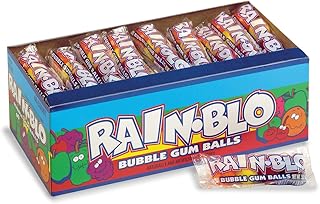 Rain-Blo Bubble Gum Balls, 0.53 Ounce Tube, Pack Of 48