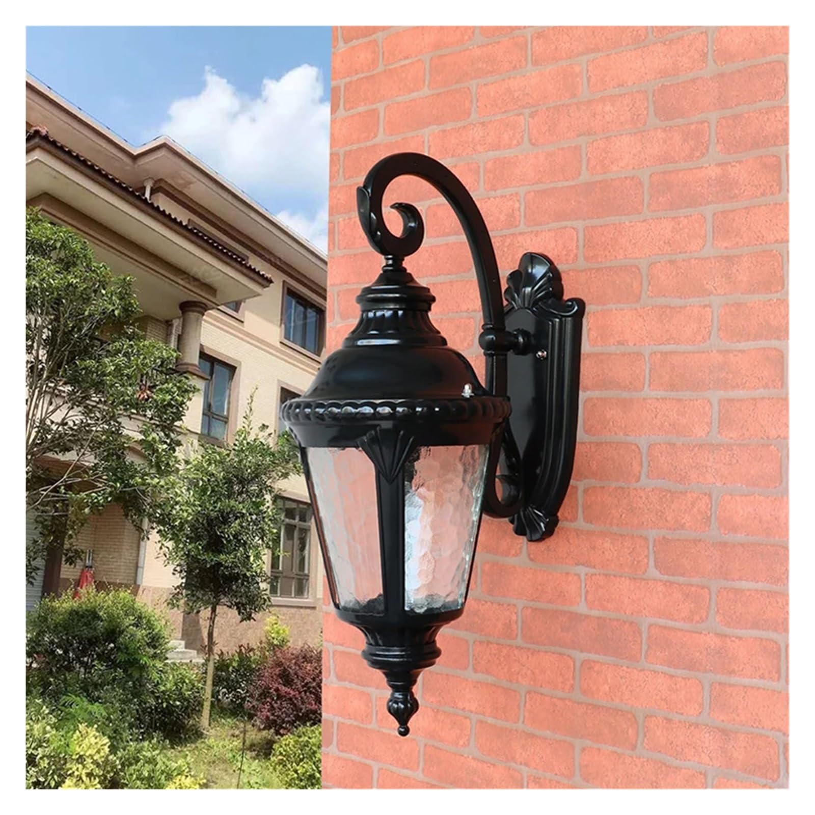 SYAXVOM European Wall Lamp Garden Patio Residential Living Room Corridor Balcony Glass Lamps