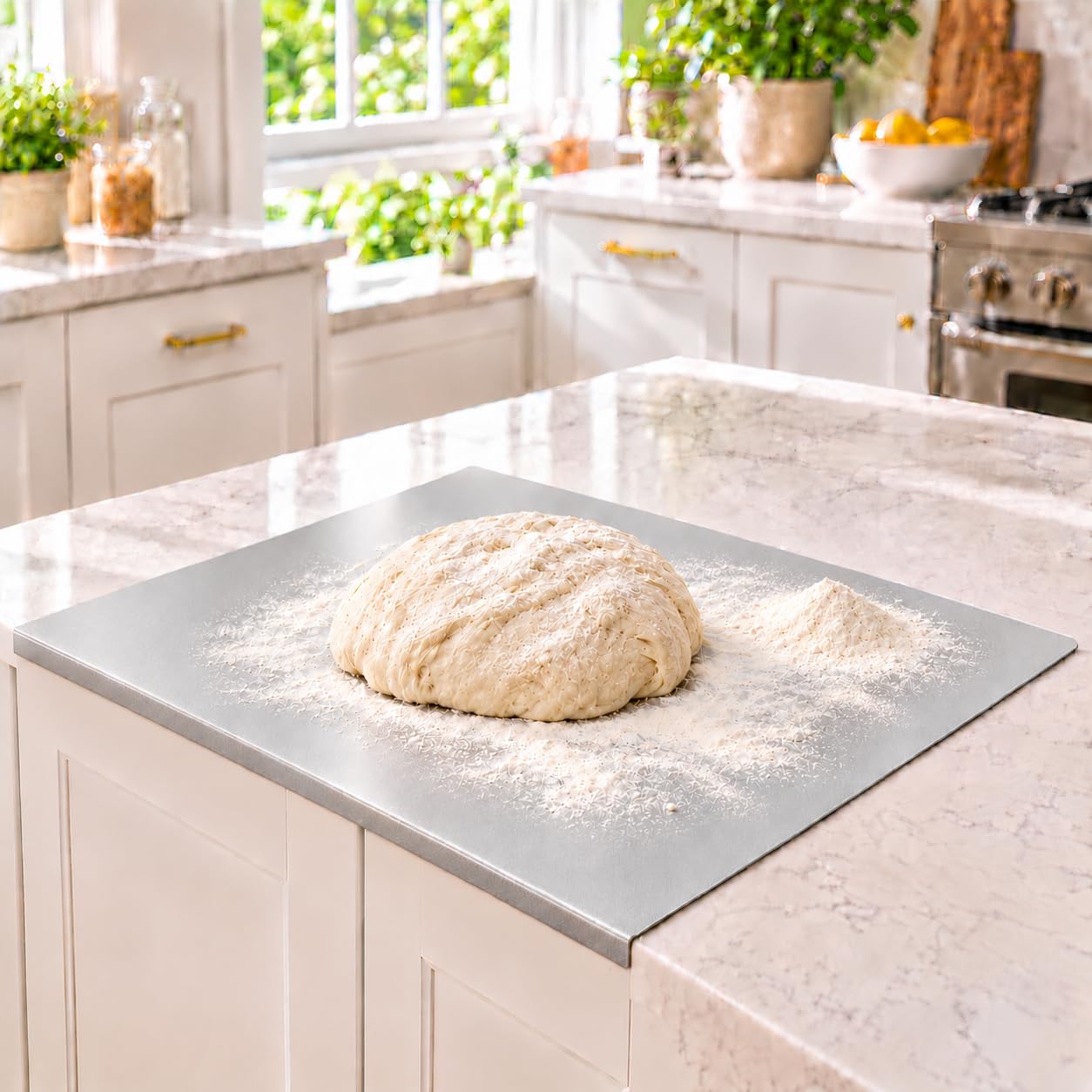 KORVOS Stainless Steel Cutting Board with Lip