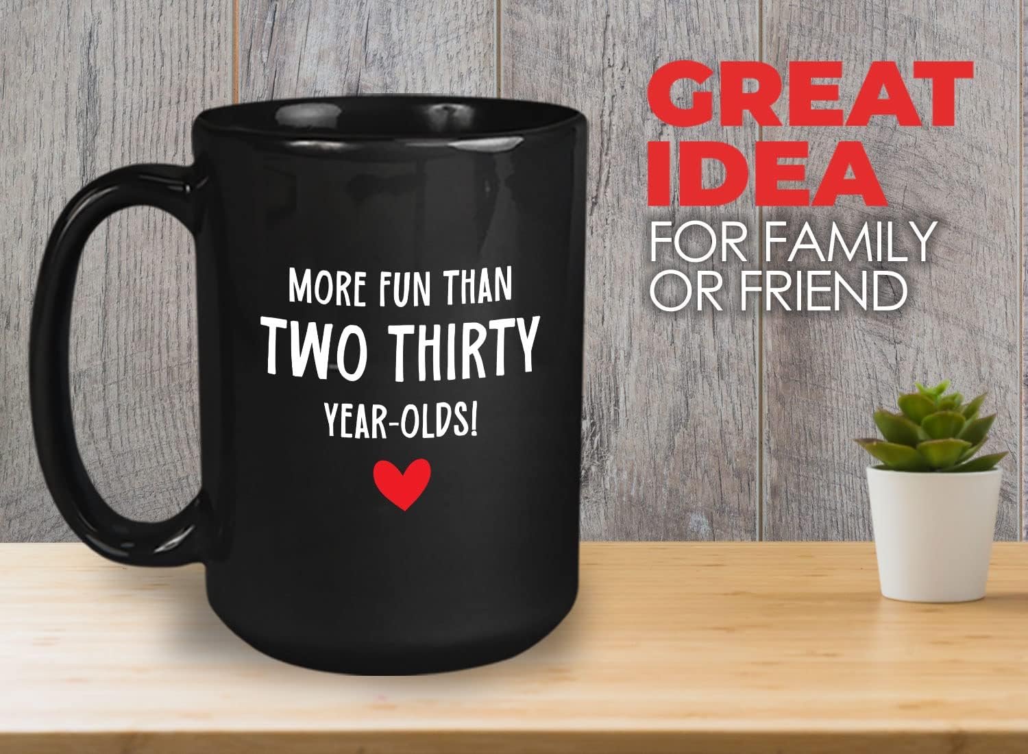 Bubble Hugs Funny Birthday Coffee Mug 15oz Black - More Fun Than Two Thirty - 60th Birthday Milestone Sixty Two 30 Year Olds Old Lady Mom Sister in Law Mother in Law Woman