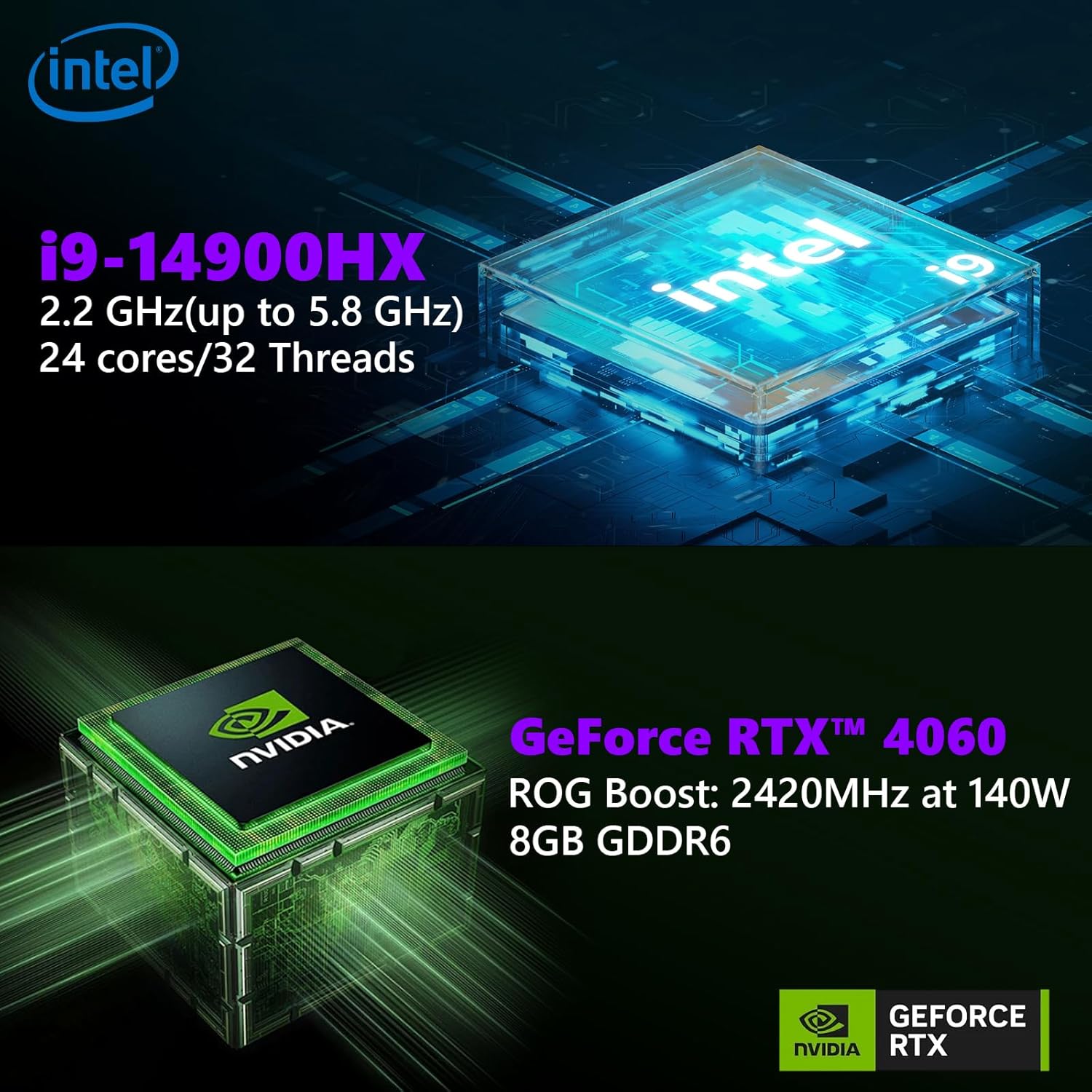 ASUS ROG Strix G18 2.5K Gaming Laptop, Nebula 18" IPS Display, 64GB DDR5, 1TB SSD, Intel i9-14900HX, GeForce RTX 4060, Per-Key RGB Backlit KYB, WiFi 6E, Windows 11 Pro + MS Office Pro