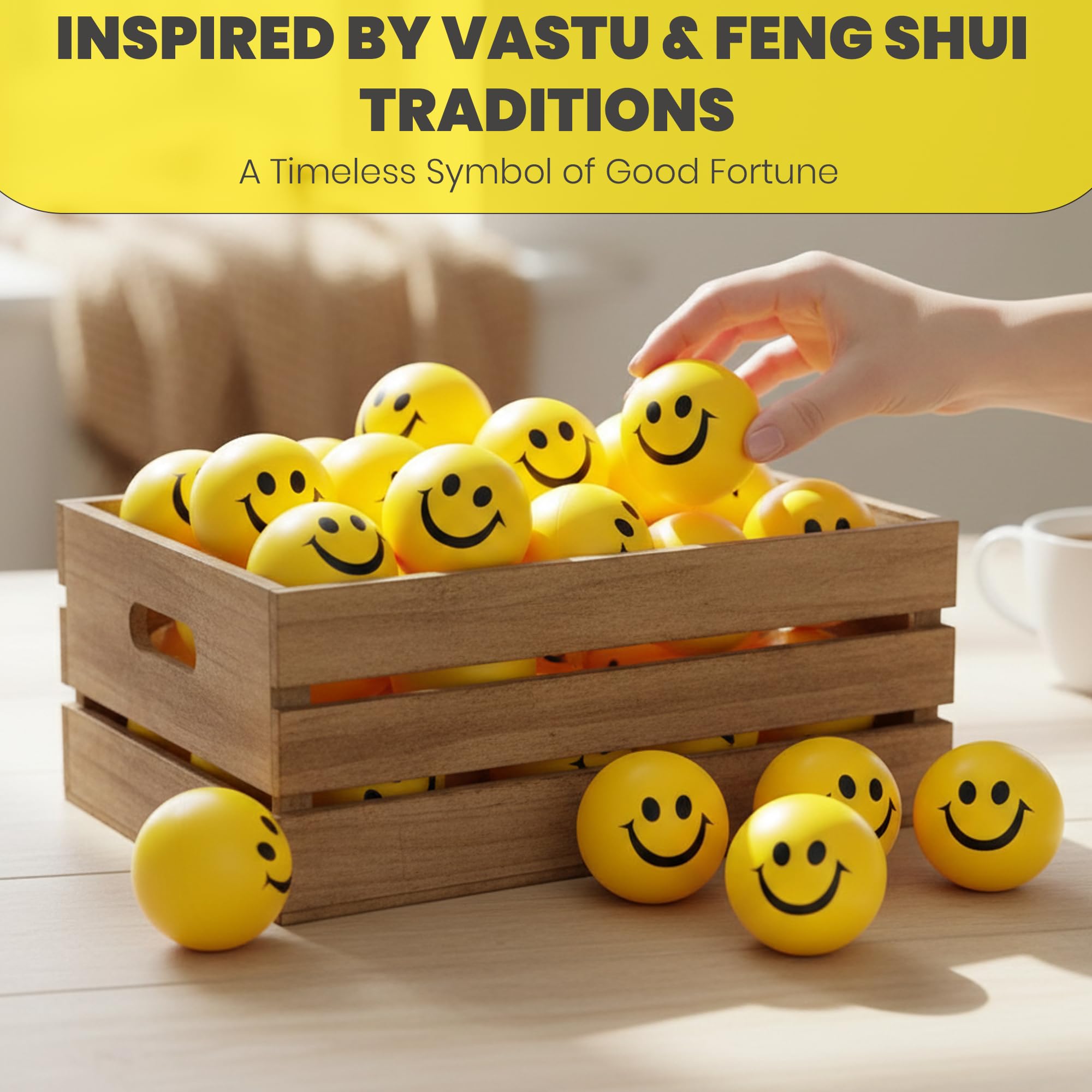 Smiley Stress Reliever Squeeze Ball Pack of 12 | Soft Foam Stress Relief Squeeze Toys | Smiley Face Therapy Balls for Kids, Adults, Return Gifts & Parties | Yellow 4