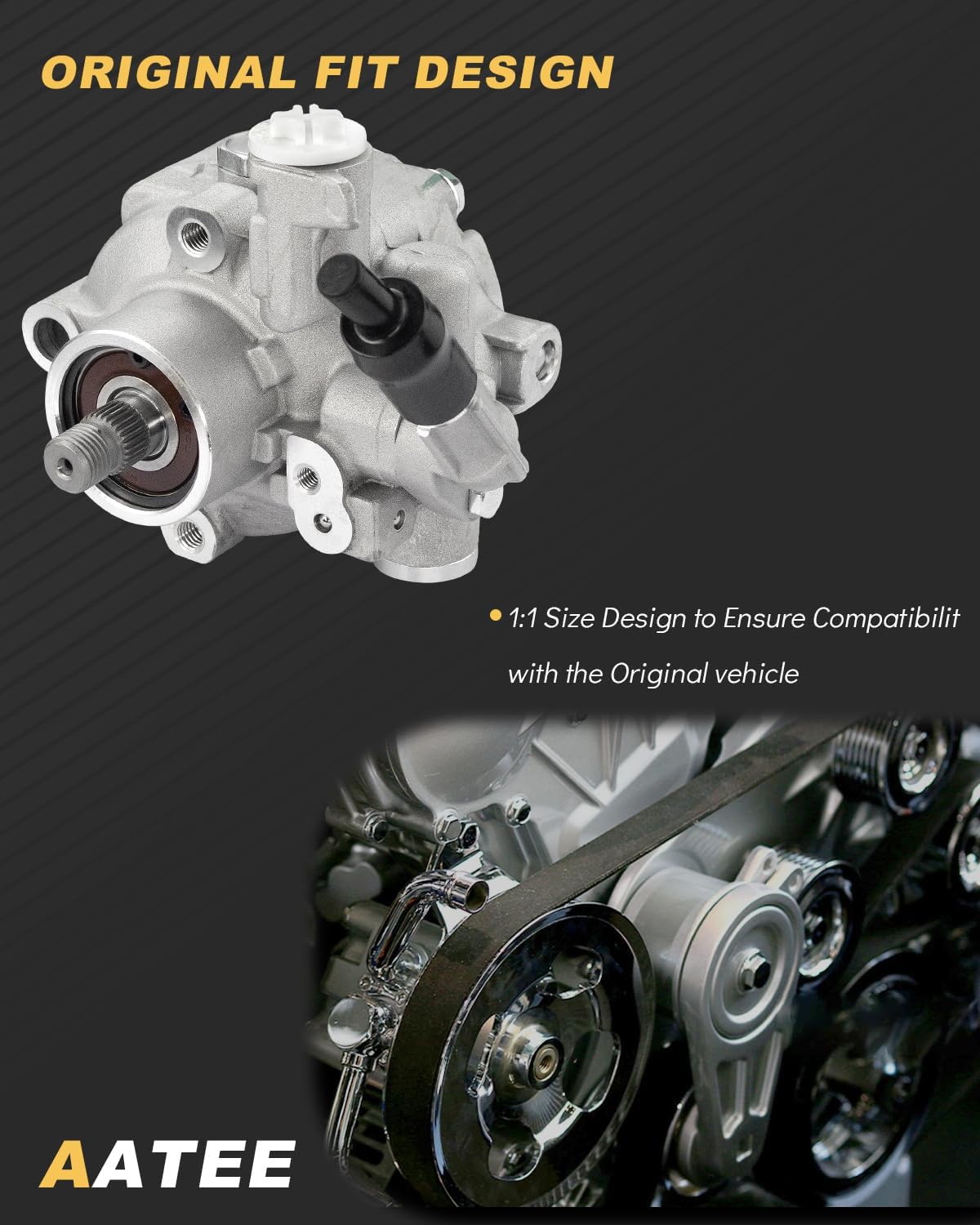 AATEE Power Steering Pump for:-Subaru Forester 2009-2013, Impreza 2008-2014, Legacy 2005-2009, Outback 2005-2009 2.5L H4 Replace# 34430AG03A, 34430AG050, 21-5196, 215196, 5618N, 96464M
