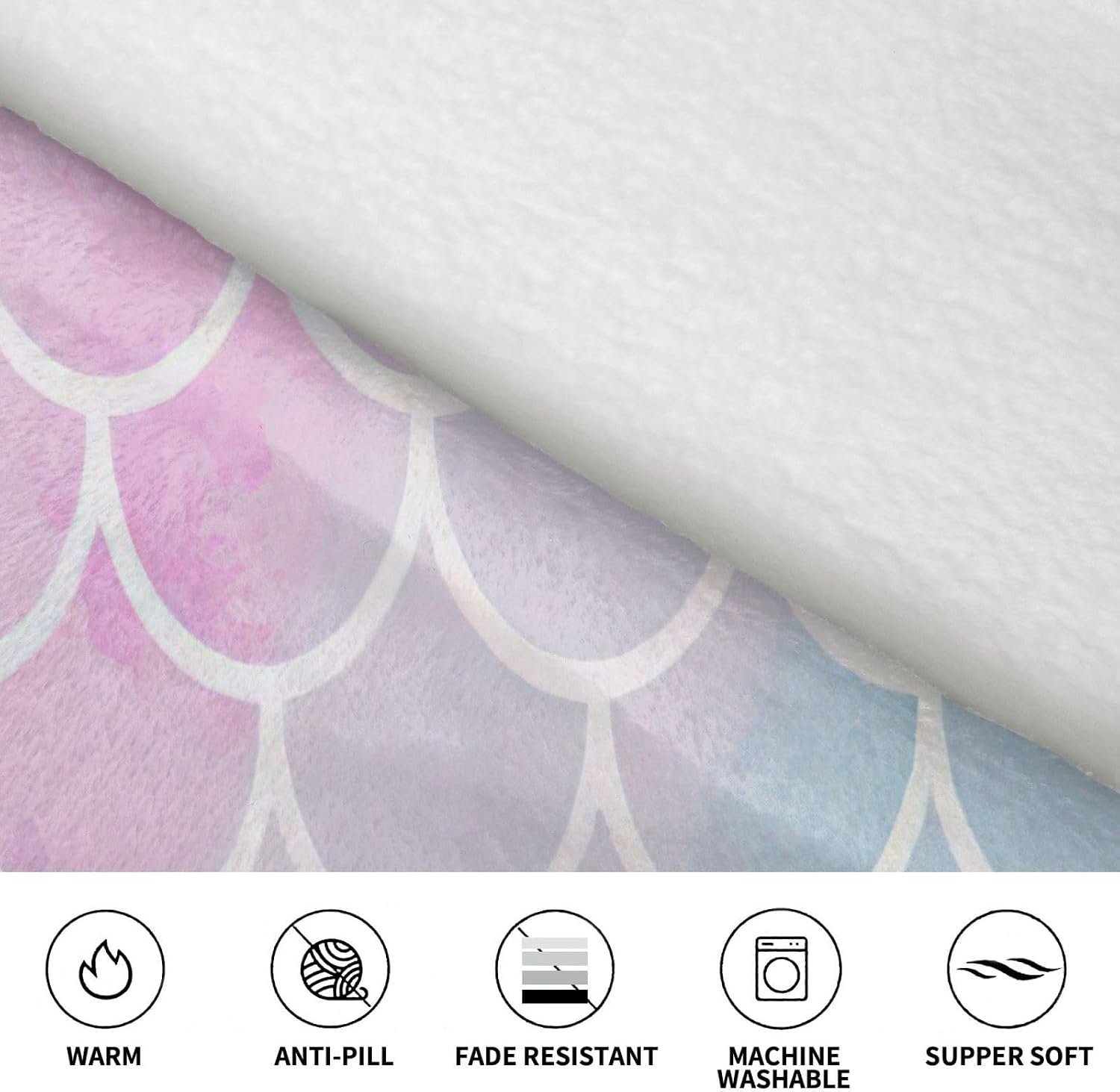 Colorful Mermaid Scaleprint Oversized Hoodie Blanket, Super Soft Warm Comfortable Hoodie, Wearable Blanket Adult