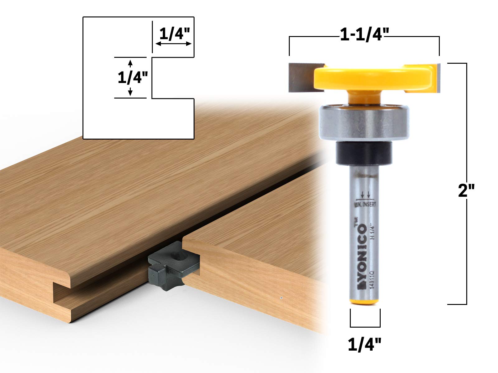 Yonico Slot Cutter Router Bit - 1/4" Shank -2