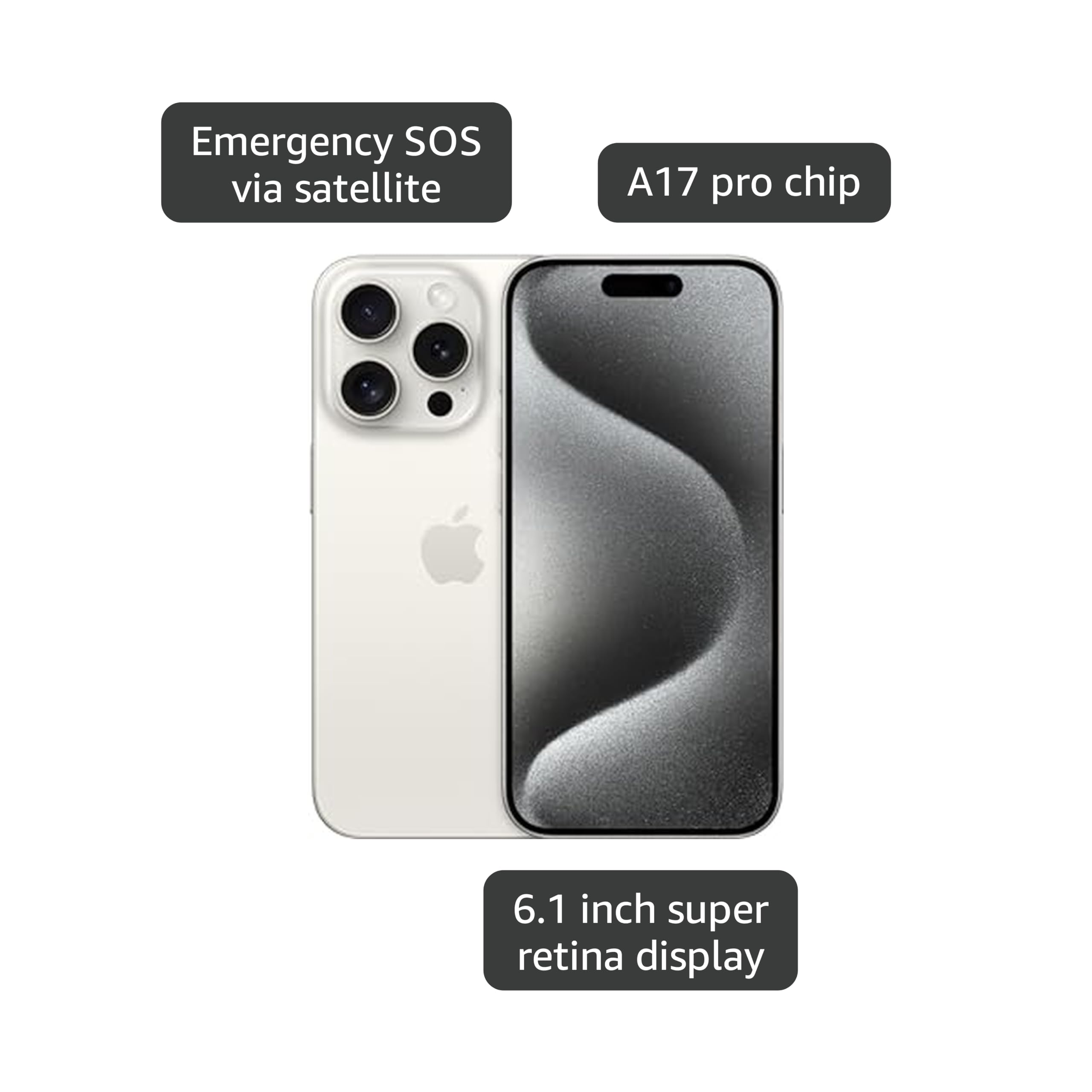 Apple iPhone (Renewed Premium) 15 Pro, 512GB, Natural Titanium - Unlocked