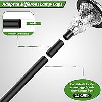 Vista 3 de ZOOHAR Kit de extensión de poste de luz para exteriores, poste de mejora de altura de luz solar de acero inoxidable de 55 pulgadas/4.6 pies