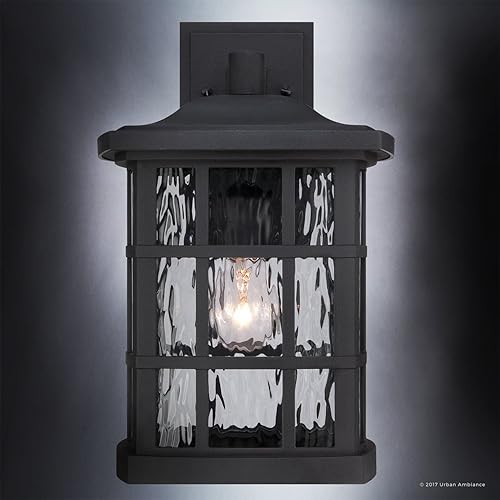 Vista 16 de Urban Ambiance UQL1248 - Lámpara de techo para exteriores, tamaño pequeño: 5.75 pulgadas de alto x 12 pulgadas de ancho, con elementos