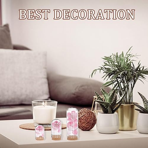 Miniatura 5 de CRASPIRE 25 piezas de cúpula de cristal de 3 tamaños, mini tarro de campana con base de corcho, cubierta de soporte de corcho, frasco decorativo