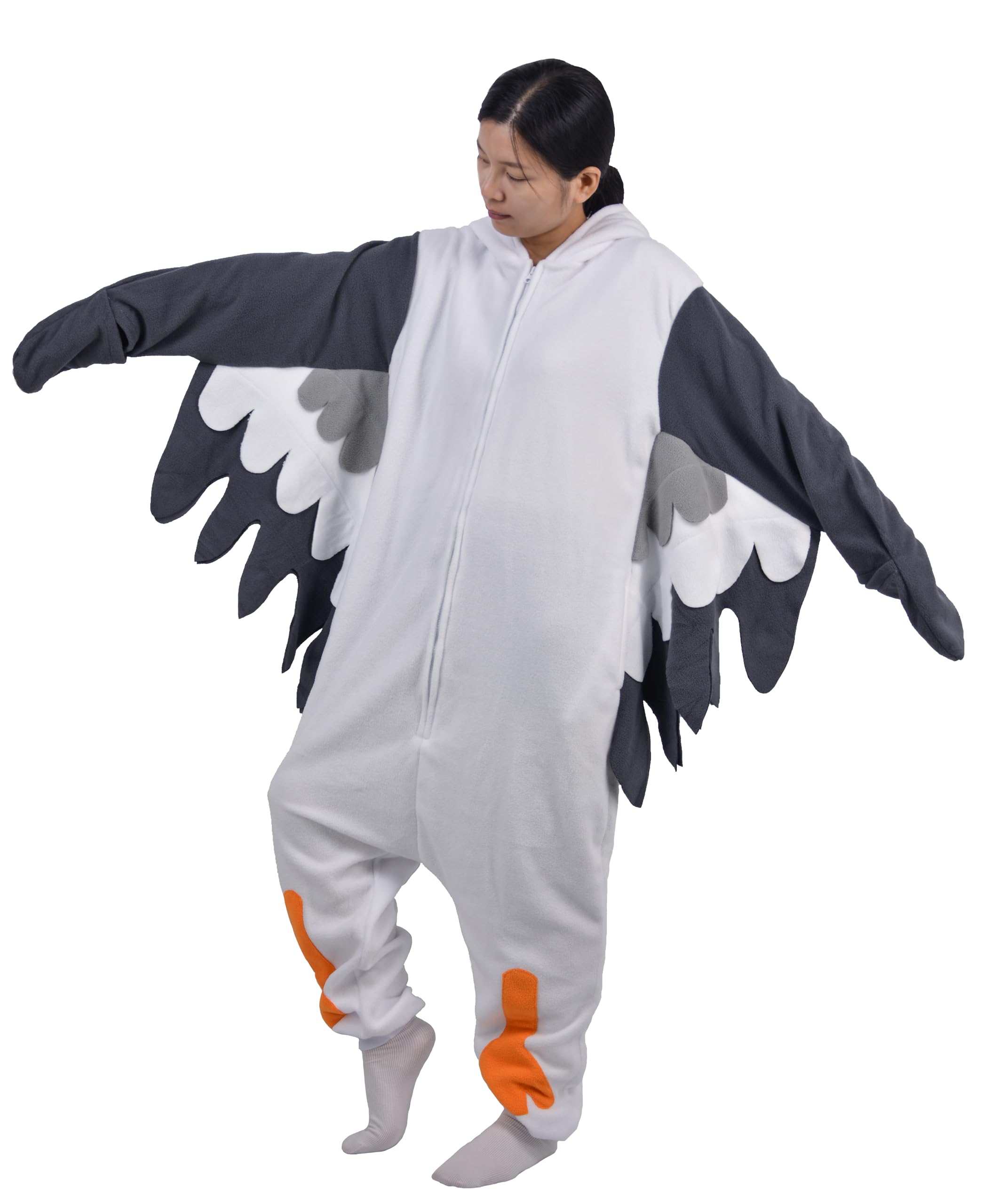 Onesie Costume Relaxo Combinaison Mouette Adulte Pyjama Femme Homme Kostum Animal Seagull Pyjama Noël Carnaval Halloween