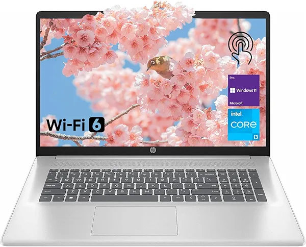 HP High-Performance 17.3" Laptop, 17.3" HD+ Touchscreen, 8-Cores Intel i3-N305, 32GB RAM, 128GB eMMC + 2TB PCIe SSD, Webcam, HDMI, Numeric Keypad, Wi-Fi 6, Windows 11 Pro, Silver