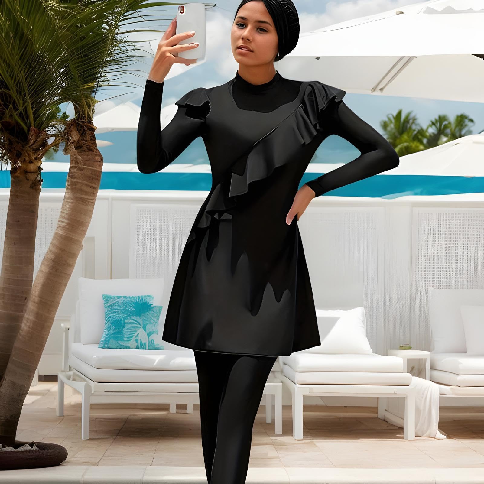 Costume da bagno da donna, costume da bagno a corpo intero, modesto, abbigliamento da bagno per palestra, attività all'aperto, wakeboard, immersioni, sport acquatici, piscina, surf