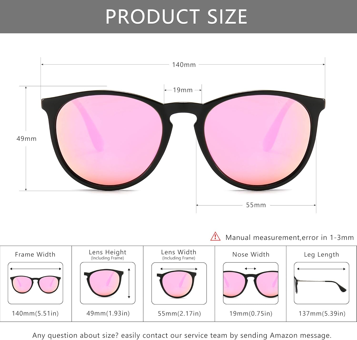 SUNGAIT 2 Pairs Round Polarized Sunglasses for Women Men Vintage Trendy Style Colored Lens UV400