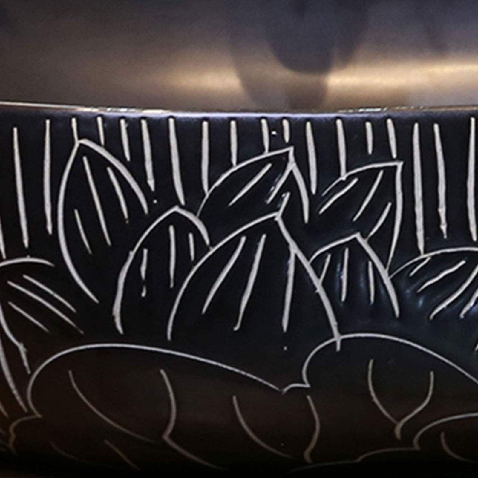 Umywalka ceramiczna Kamień naturalny Owalna wpuszczana Łazienka Czarny Lotos Sztuka retro Powyżej Umywalka nablatowa Owalna Umywalka ceramiczna Chińska