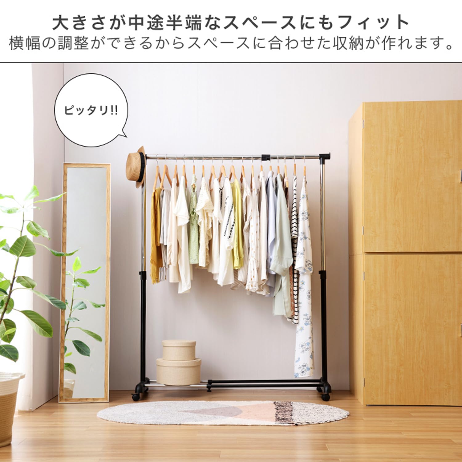 ドウシシャ Luminous(ルミナス) ハンガーラック 縦横伸縮 耐荷重15kg