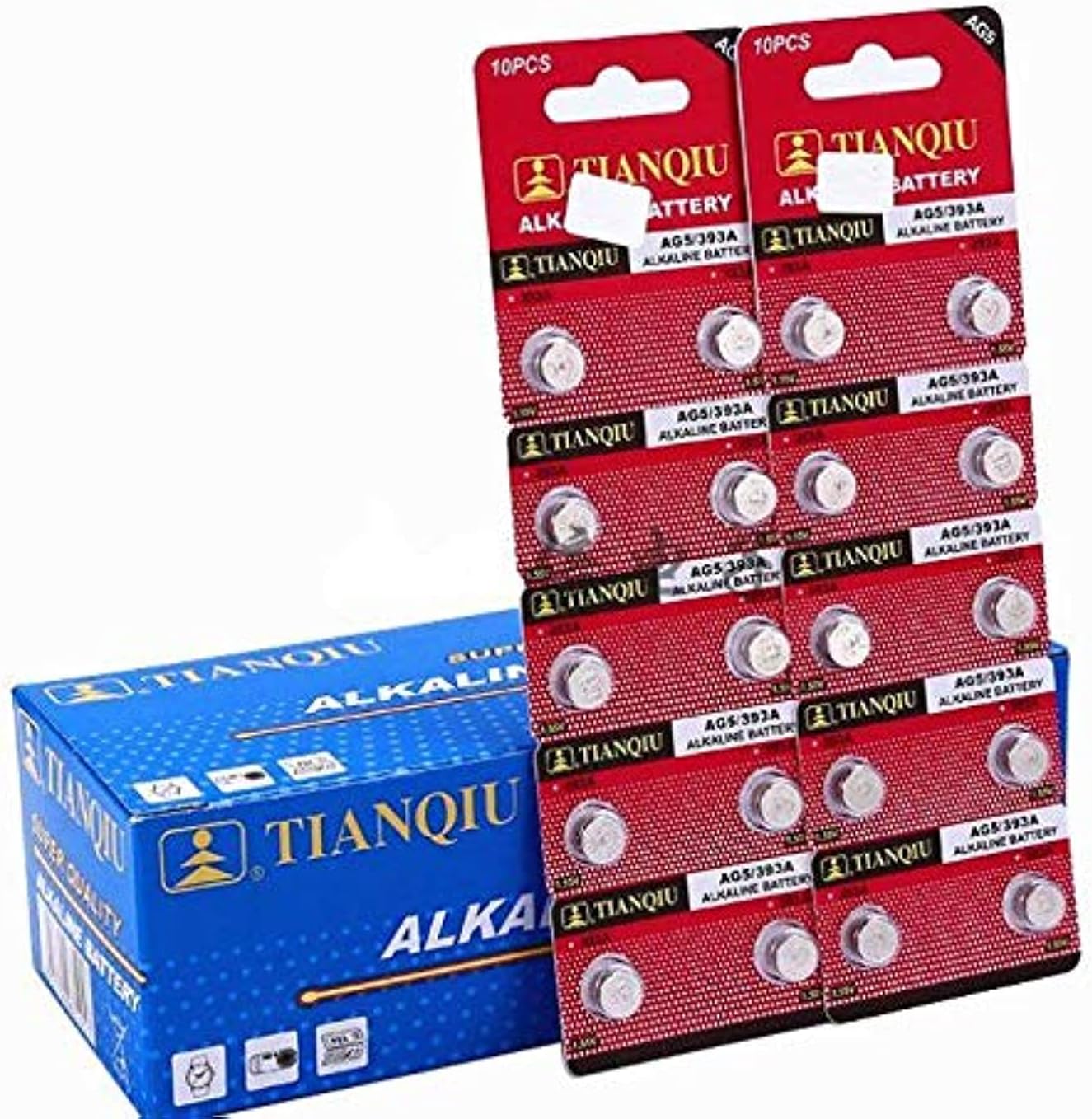 Tianqiu 393A LR754H AG5 LR754H 1.5V Alkaline Batteries - 200 Pieces