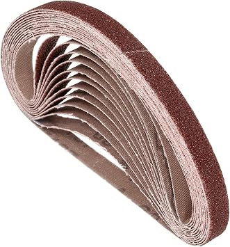 10 Pcs Sanding Belts 10mm x 330mm 60 Grit Aluminum Oxide