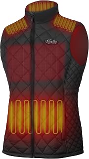 Womens Heated Vest With Battery Pack, Slim Fit Lightweight Quilted Vests For Cycling, Waist Elastic Drawstring