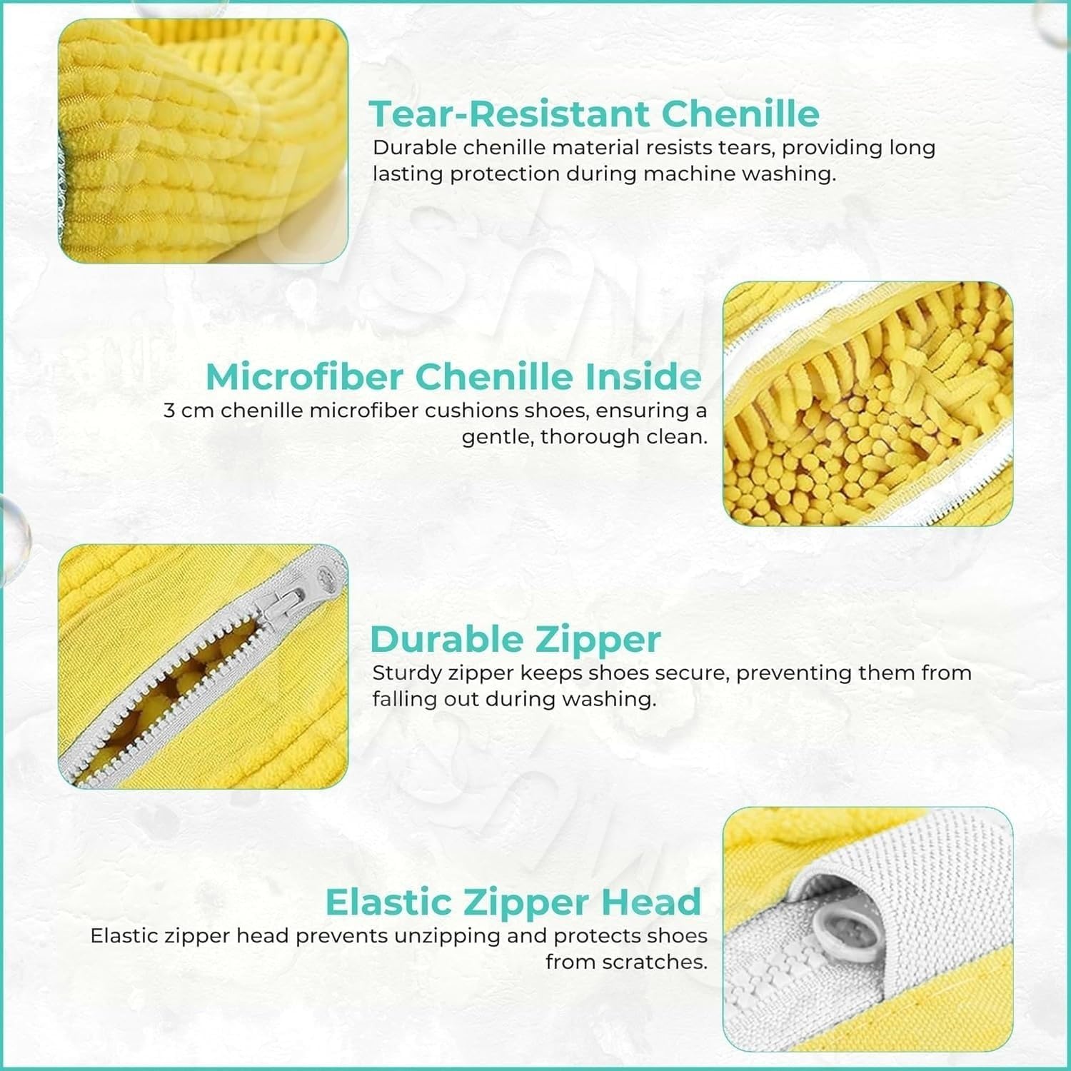 (Pack of 2) Shoe Washing Machine Bag 360° Deep Shoe Cleaning Bag for Washer Reusable Durable Shoe Washing Bags with Zipper Plush Microfiber Shoes Pouch Laundry Shoe Bags for All Shoe/Sneaker