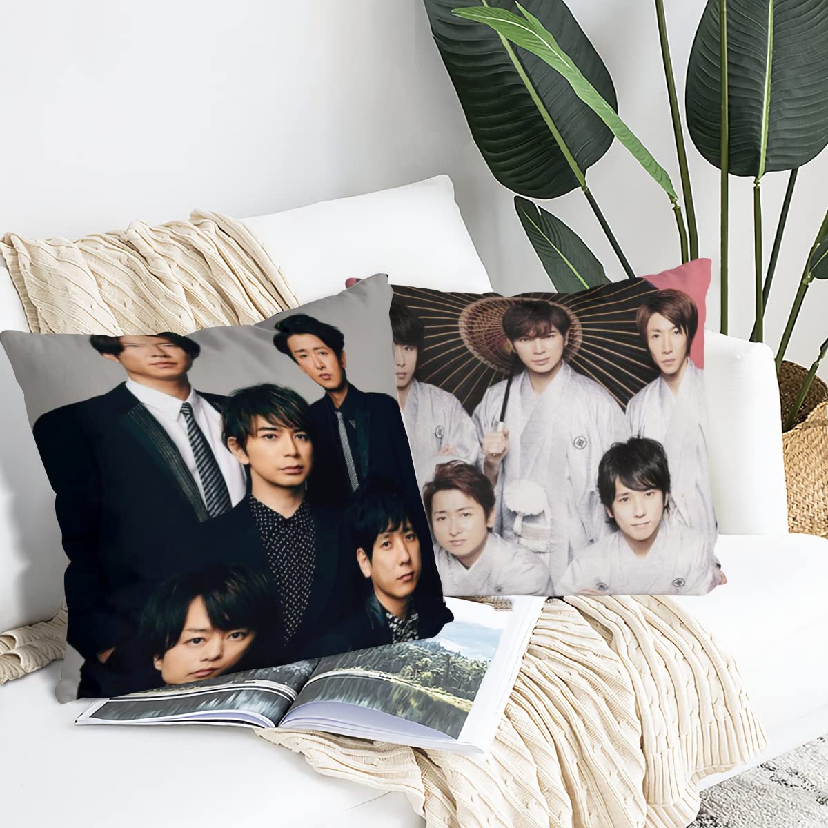 Amazon.co.jp: 嵐 あらし クッションカバー 2枚セット ソファー用